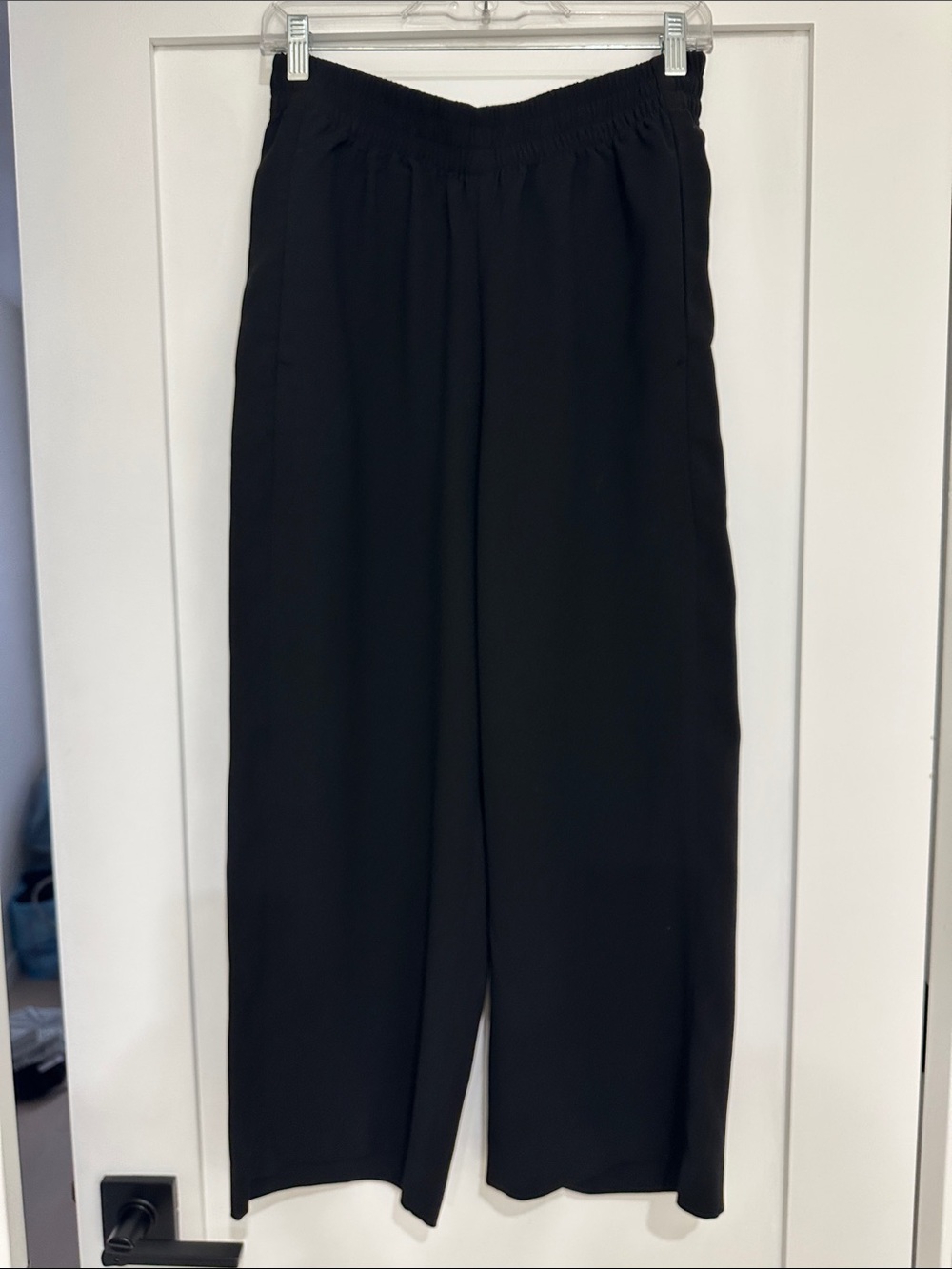 H&M Black Wide-Leg Pull-On Trousers